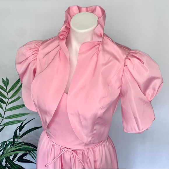 c r o w n :: Rare True Vintage Princess Satin Gown Bolero Jacket ILGWU - Picture 5 of 16